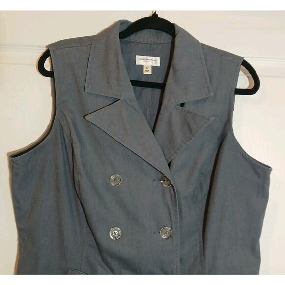 Isaac Mizrahi For Target Shirt Dress Button Up Sleeveless Gray XL - Picture 2 of 10